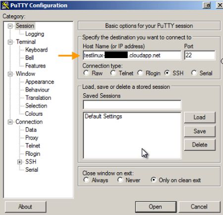 Launch the Putty tool